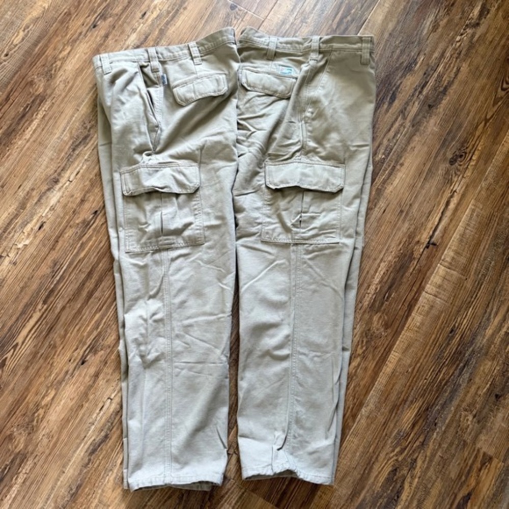 2 Tyndale Cargo Pants Men 38x32 Khaki FR Arc Rated K215T Utility